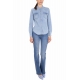 CAMICIA A MANICHE LUNGHE IN JEANS LEGGERO, AZZURRO