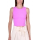 TOP CROPPED IN MAGLIA A COSTINE, ROSA