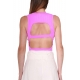 TOP CROPPED IN MAGLIA A COSTINE, ROSA