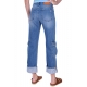 JEANS CARGO IN TELA DENIM CON ROTTURE, BLU