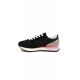 SNEAKERS DONNA IN PELLE E TESSUTO, NERO