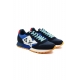 SNEAKERS UOMO IN PELLE E TESSUTO, BLU