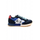 SNEAKERS UOMO IN PELLE E TESSUTO, BLU