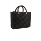 BORSA SHOPPER MEDIA IN RAFIA CON LOGO JACQUARD, NERO