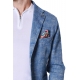 GIACCA BLAZER MONOPETTO IN MISTO COTONE STRETCH, BLUETTE