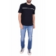 T-SHIRT UOMO CON GRAFICA IN RILIEVO E LOGO, BLU