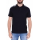 POLO UOMO PIQUET CON BANDE LOGATE, BLU