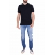 POLO UOMO PIQUET CON BANDE LOGATE, BLU