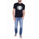 T-SHIRT UOMO IN PURO COTONE CON STAMPA, BLU