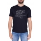 T-SHIRT UOMO IN PURO COTONE CON STAMPA, BLU