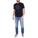 T-SHIRT UOMO IN PURO COTONE CON STAMPA, BLU