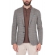 GIACCA BLAZER MONOPETTO IN JERSEY MICRO FANTASIA, MARRONE