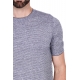 T-SHIRT IN MAGLIA DI MISTO LINO, BLU