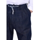 PANTALONE UOMO LARGO CON LACCIO IN DENIM, BLU