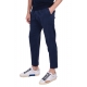 PANTALONE CON PINCES IN TESSUTO DI CUPRO, BLU