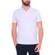 POLO UOMO MANICHE CORTE IN MICRO PIQUET DI COTONE, BIANCO