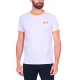 T-SHIRT UOMO MANICHE CORTE IN PIQUET DI COTONE, BIANCO