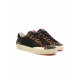 SNEAKERS DONNA PELLE DETTAGLI ANIMALIER E GLITTER, NERO