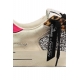 SNEAKERS DONNA PELLE DETTAGLI ANIMALIER E GLITTER, BIANCO