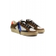 SNEAKERS UOMO IN PELLE CON DETTAGLI COLORATI, MARRONE