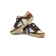 SNEAKERS UOMO IN PELLE CON DETTAGLI COLORATI, MARRONE