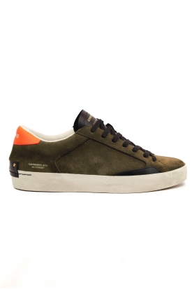 SNEAKERS UOMO IN SUEDE CON DETTAGLI COLORATI, VERDE