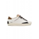 SNEAKERS UOMO PELLE DETTAGLI COLORE A CONTRASTO, BIANCO