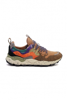 SNEAKERS DONNA IN CAMOSCIO E TESSUTO, MARRONE