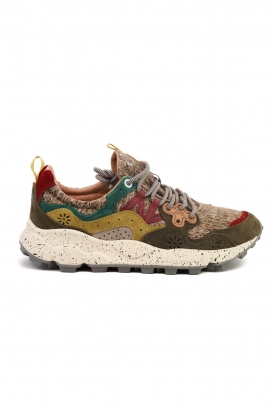 SNEAKERS DONNA IN CAMOSCIO E MAGLIA, VERDE