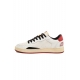 SNEAKERS UOMO IN PELLE CON DETTAGLIA COLORATI, BIANCO