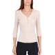 MAGLIA SCOLLO V IN MISTO SETA, BEIGE