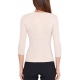 MAGLIA SCOLLO V IN MISTO SETA, BEIGE