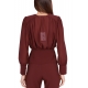 BLUSA IN GEORGETTE CON SCOLLO INCROCIATO, BORDEAUX