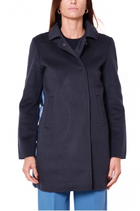 CAPPOTTO DONNA IN PANNO E NYLON, BLU