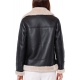 GIACCA DONNA BIKER IN ECOMONTONE, NERO