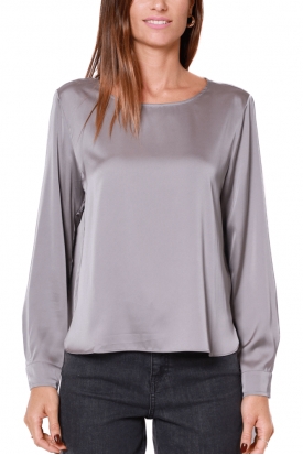 BLUSA IN RASO STRETCH, GRIGIO