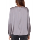 BLUSA IN RASO STRETCH, GRIGIO