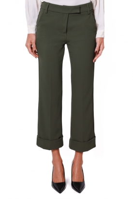 PANTALONE CROPPED A PALAZZO, VERDE