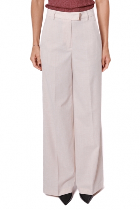 PANTALONE A PALAZZO IN FLANELLA STRETCH, BEIGE