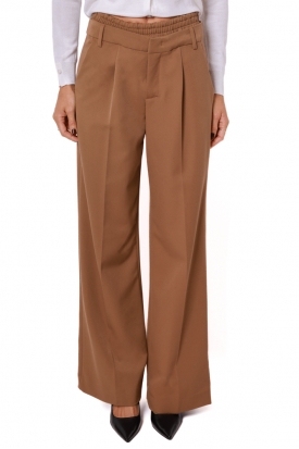 PANTALONE A PALAZZO IN TESSUTO STRETCH, CAMMELLO