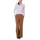 PANTALONE A PALAZZO IN TESSUTO STRETCH, CAMMELLO