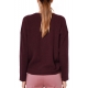 MAGLIA SCOLLO A V IN LANA E CASHMERE, BORDEAUX