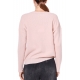 MAGLIA SCOLLO A V IN LANA E CASHMERE, ROSA