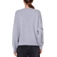 MAGLIA OVERSIZE GIROCOLLO CON PERLE, GRIGIO