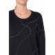 MAGLIA OVERSIZE GIROCOLLO CON PERLE, NERO