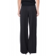 PANTALONE A PALAZZO IN TESSUTO STRETCH, NERO