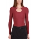 TOP MANICA LUNGA CON CUT OUT, BORDEAUX