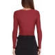 TOP MANICA LUNGA CON CUT OUT, BORDEAUX