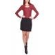 TOP MANICA LUNGA CON CUT OUT, BORDEAUX