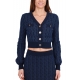 CARDIGAN CORTO A TRECCE, BLU